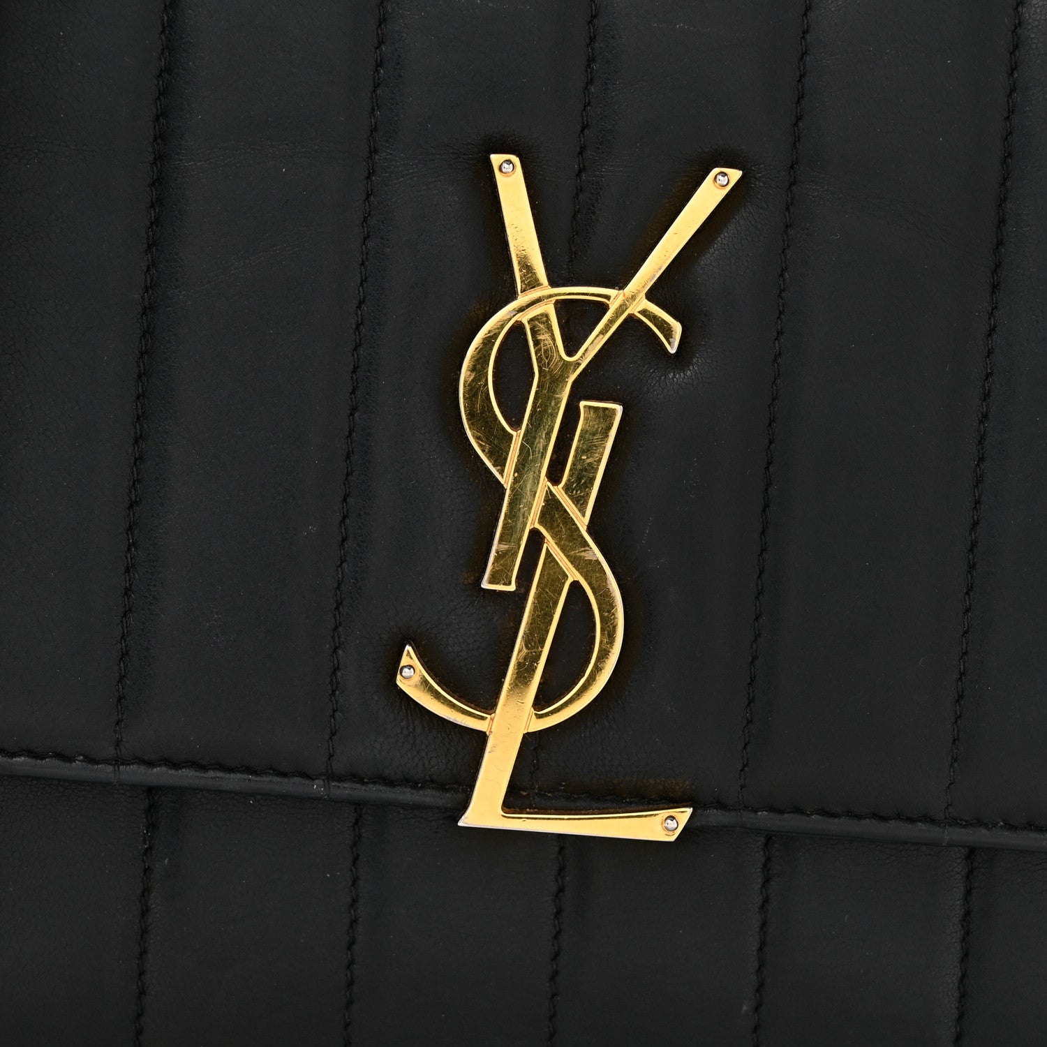 Saint Laurent Lambskin Matelasse Monogram Vicky Chain Wallet Black 13 of 16