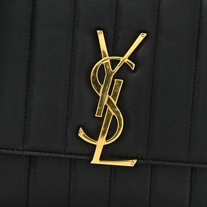 Saint Laurent Lambskin Matelasse Monogram Vicky Chain Wallet Black 13 of 16