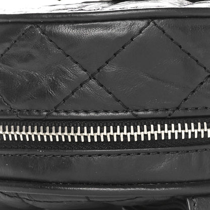 Chanel Aged Calfskin Sequin Quilted Camelia Clutch Black 10 of 11