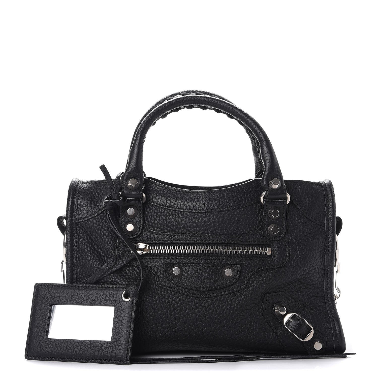 Balenciaga Vibrato Calfskin Classic Silver Hardware Mini City Black 1 of 7