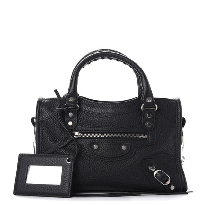 Balenciaga Vibrato Calfskin Classic Silver Hardware Mini City Black 1 of 7