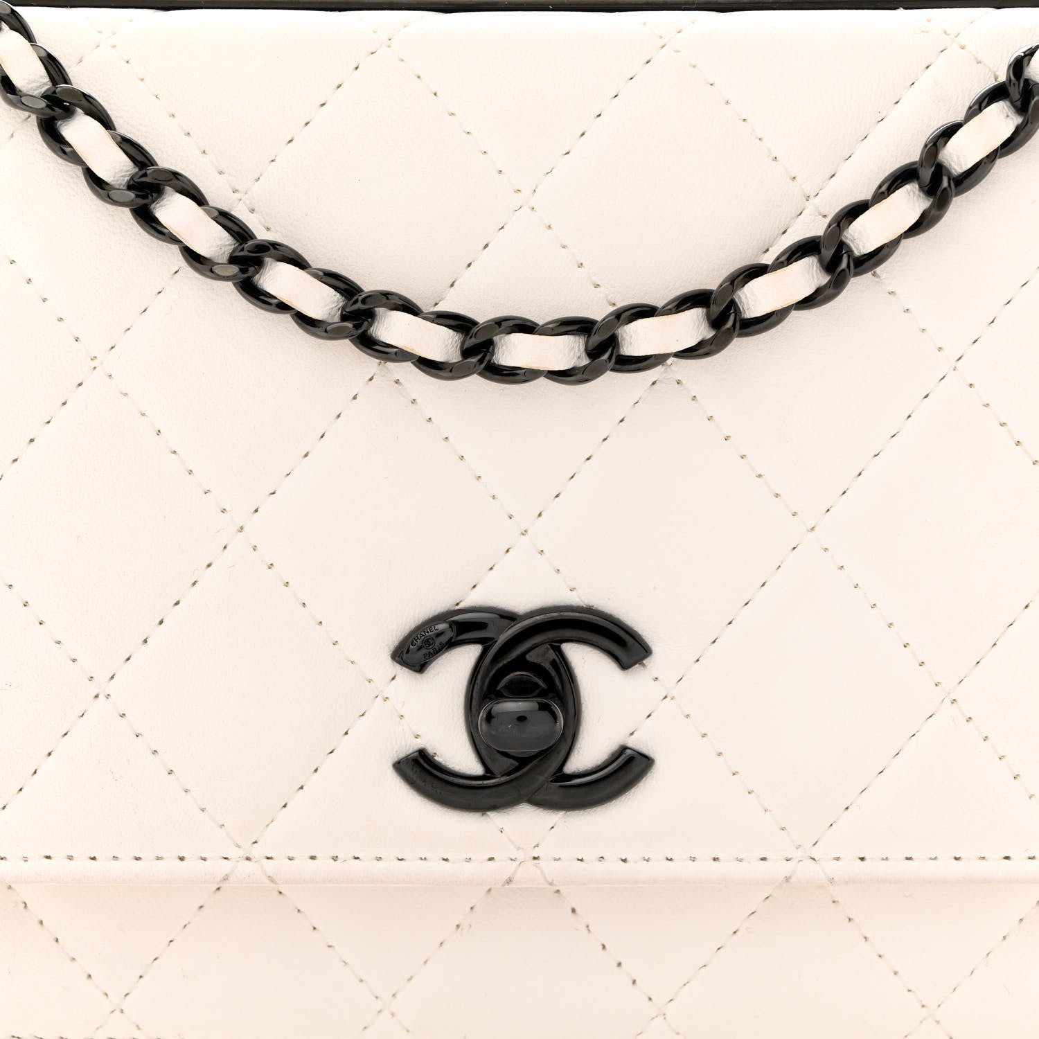 Chanel Lambskin Quilted Trendy CC Wallet On Chain WOC White 9 of 13