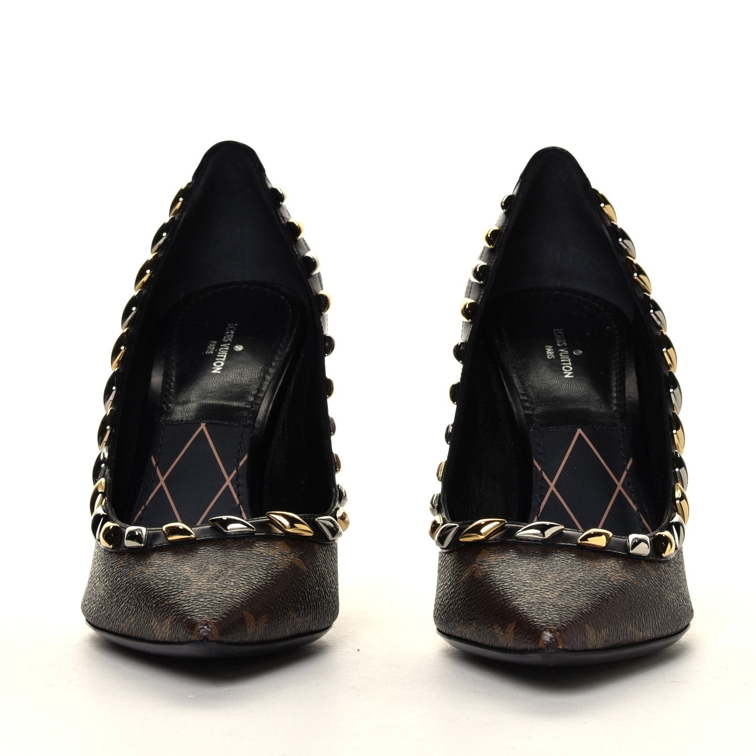 Louis Vuitton Calfskin Monogram Eldorado Pumps 40 Cacao 4 of 12