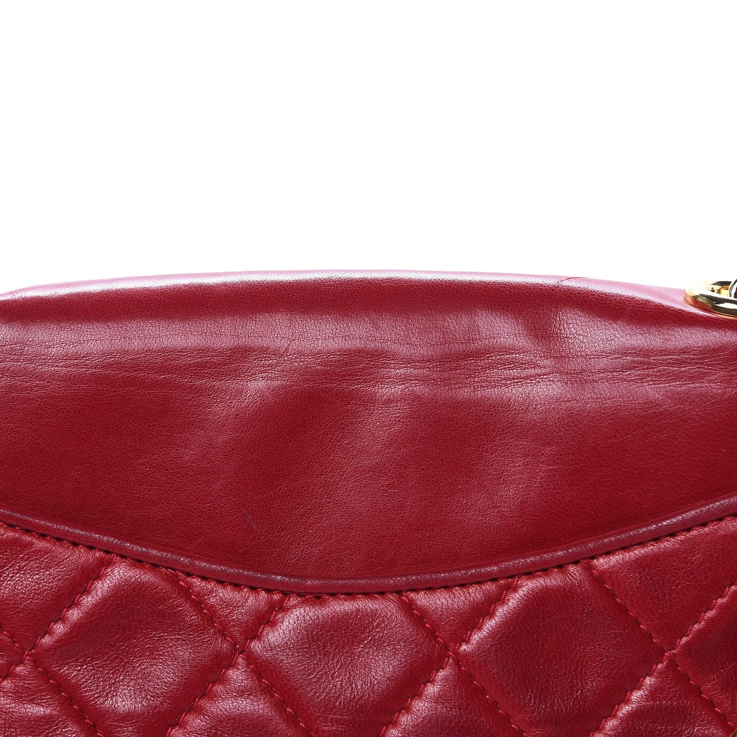Lambskin Quilted CC Small Single Flap Red