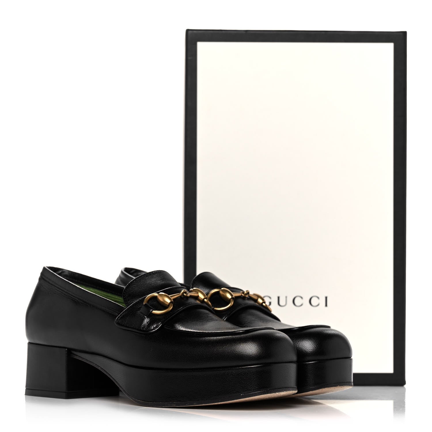Gucci Goatskin Houdan Platform Loafers 37 Black 11 of 11