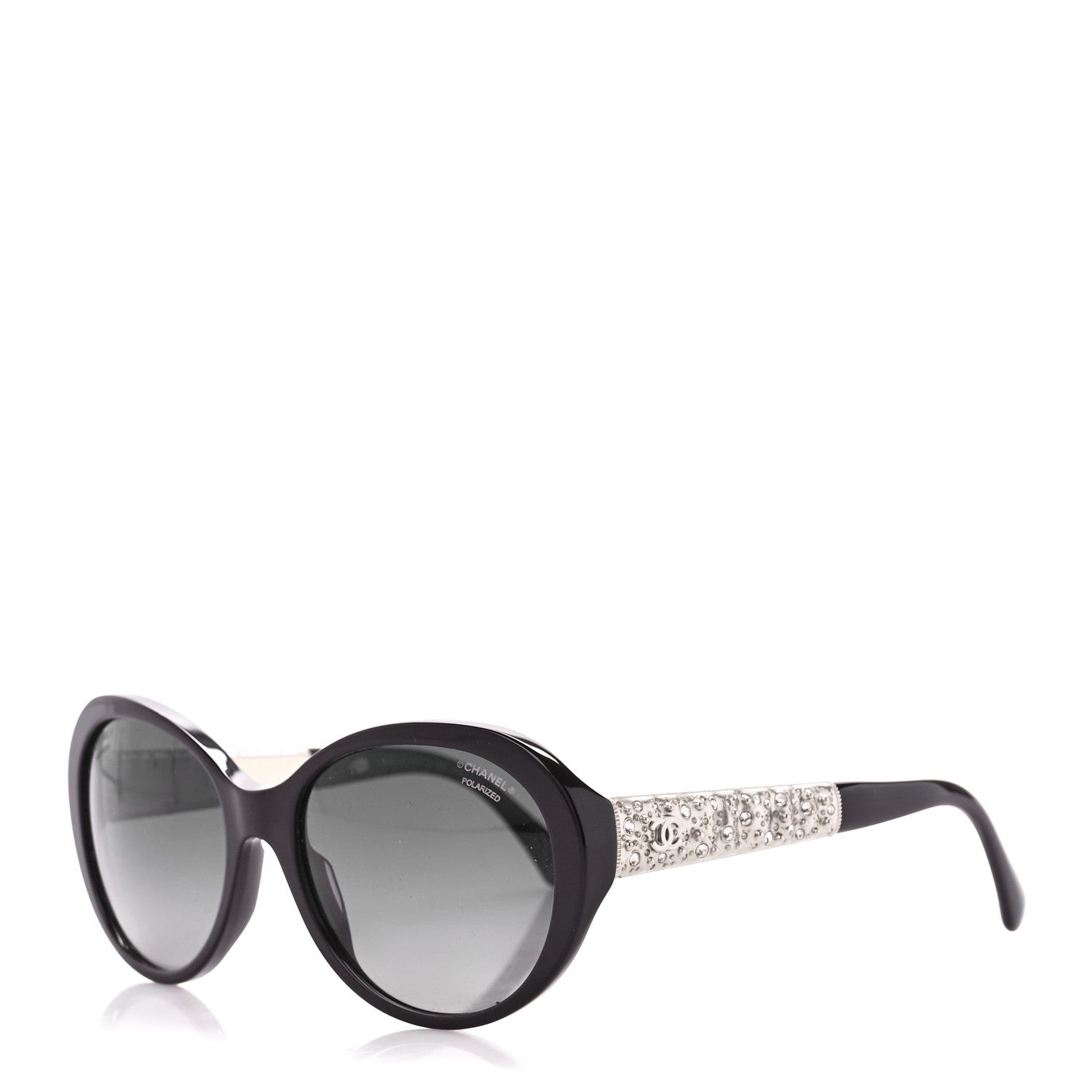 Chanel Round Acetate Bijoux Exclusive Sunglasses 5290B Black 1 of 9