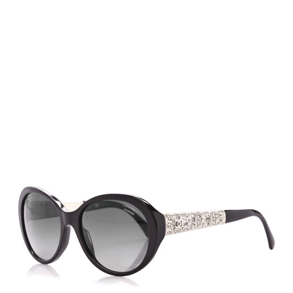 Chanel Round Acetate Bijoux Exclusive Sunglasses 5290B Black 1 of 9