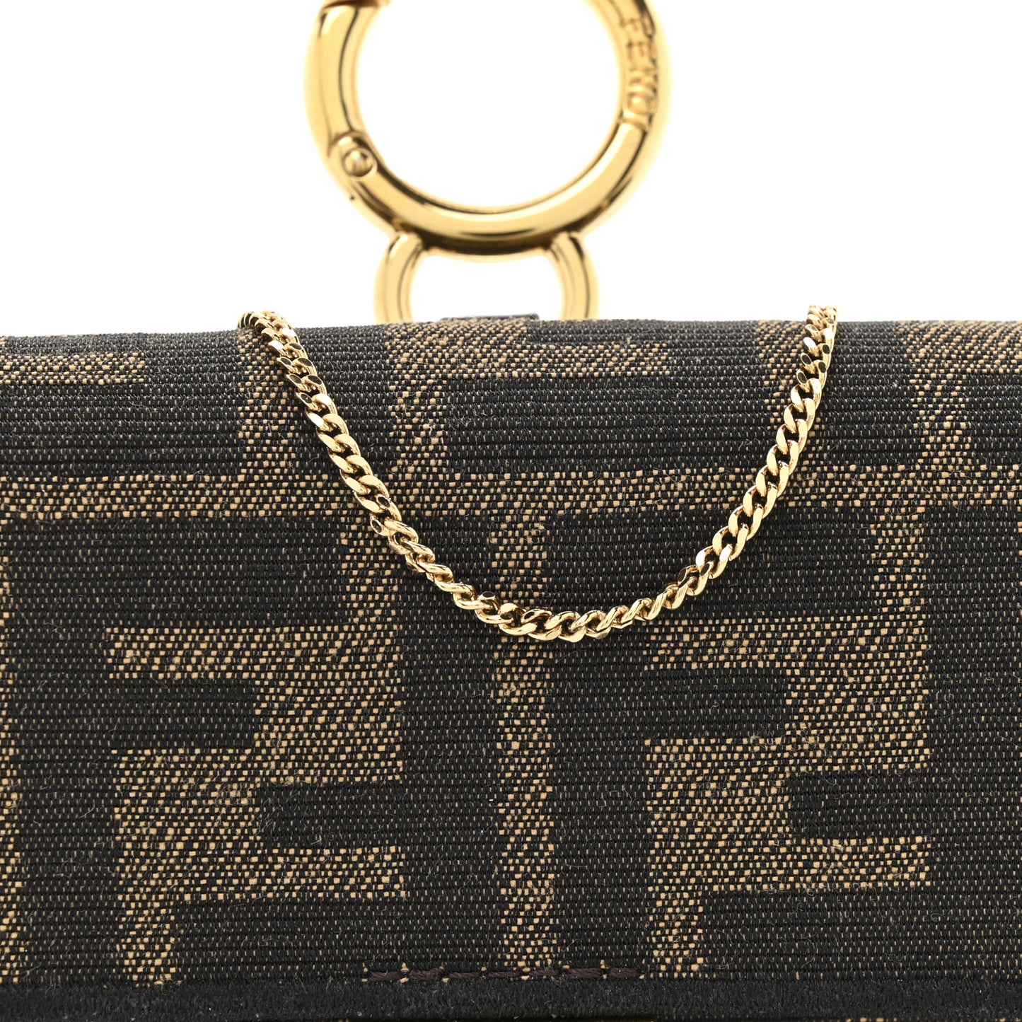 Glazed Fabric FF 1974 Nano Baguette Charm Mogano Panna