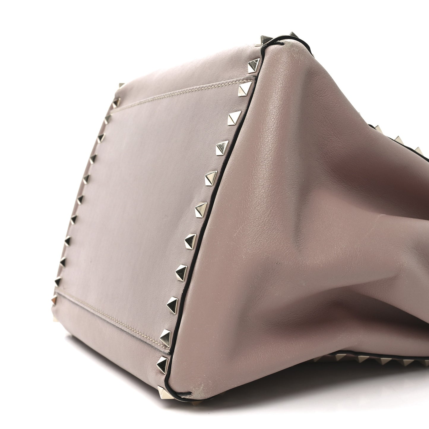 Nappa Rockstud Double Handle Cinch Tote Poudre