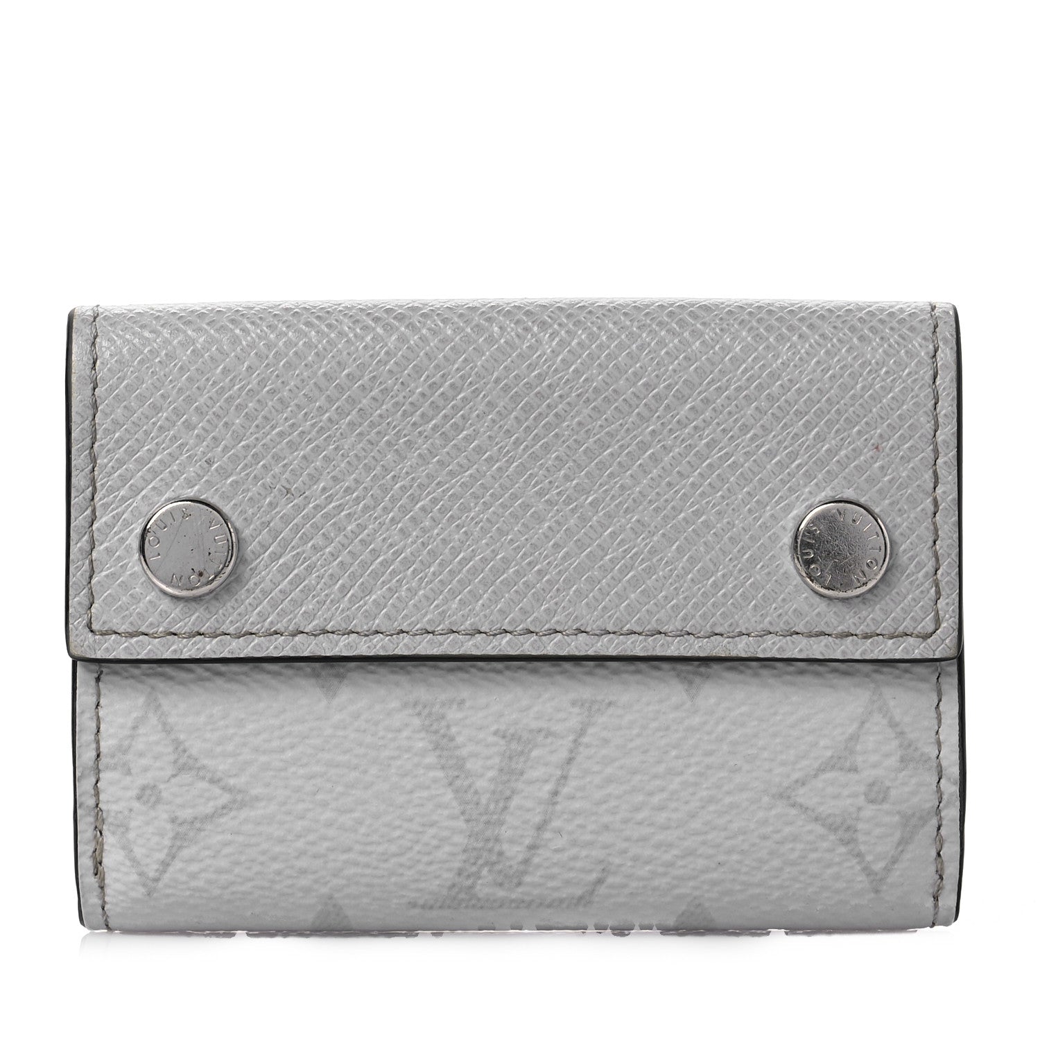 Louis Vuitton Monogram Taiga Discovery Compact Wallet White 1 of 8