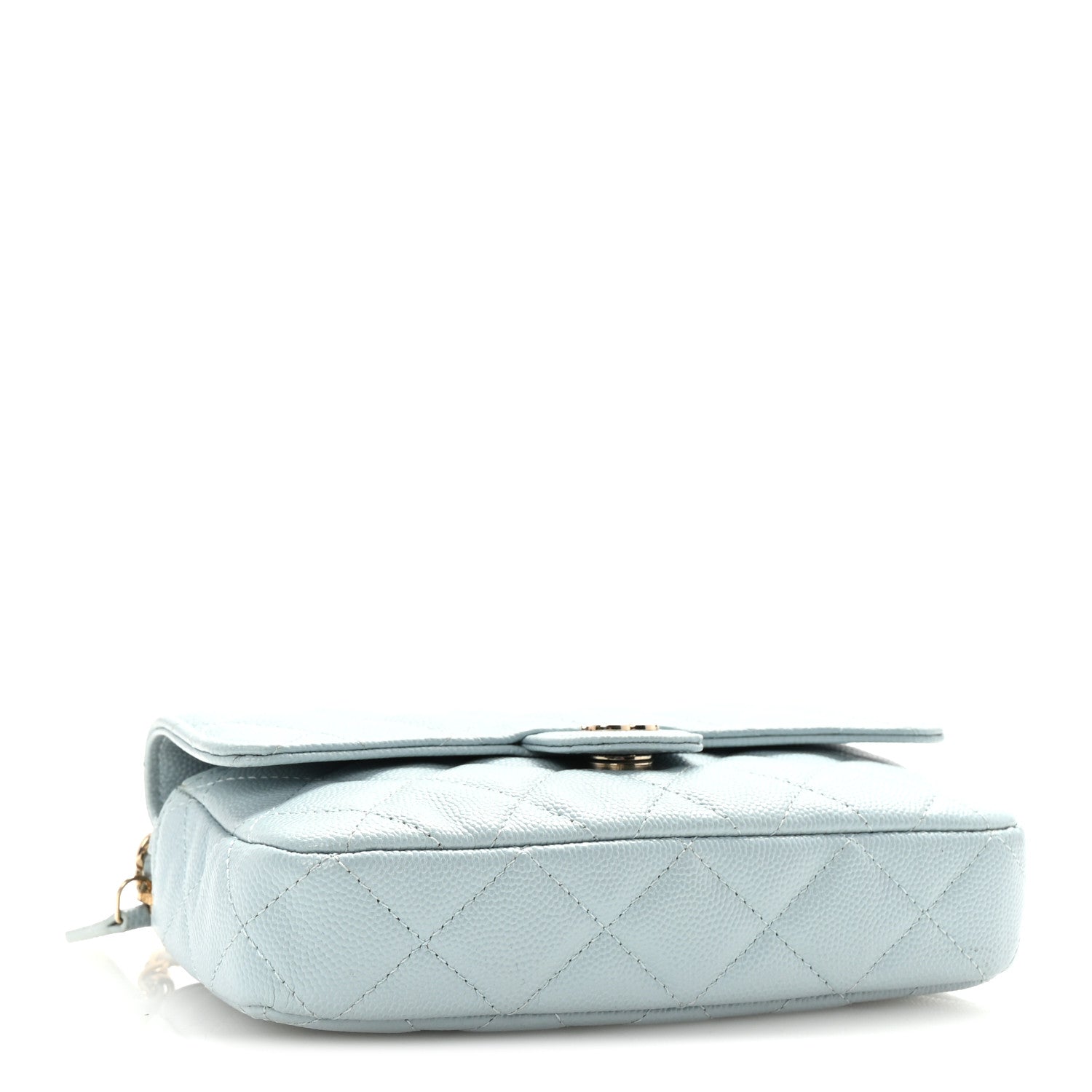 Chanel Caviar Quilted Flap Phone Holder With Chain Light Blue 4 of 11