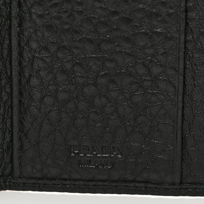 Prada Vitello Daino Metal Tri-Fold Wallet Black 6 of 7