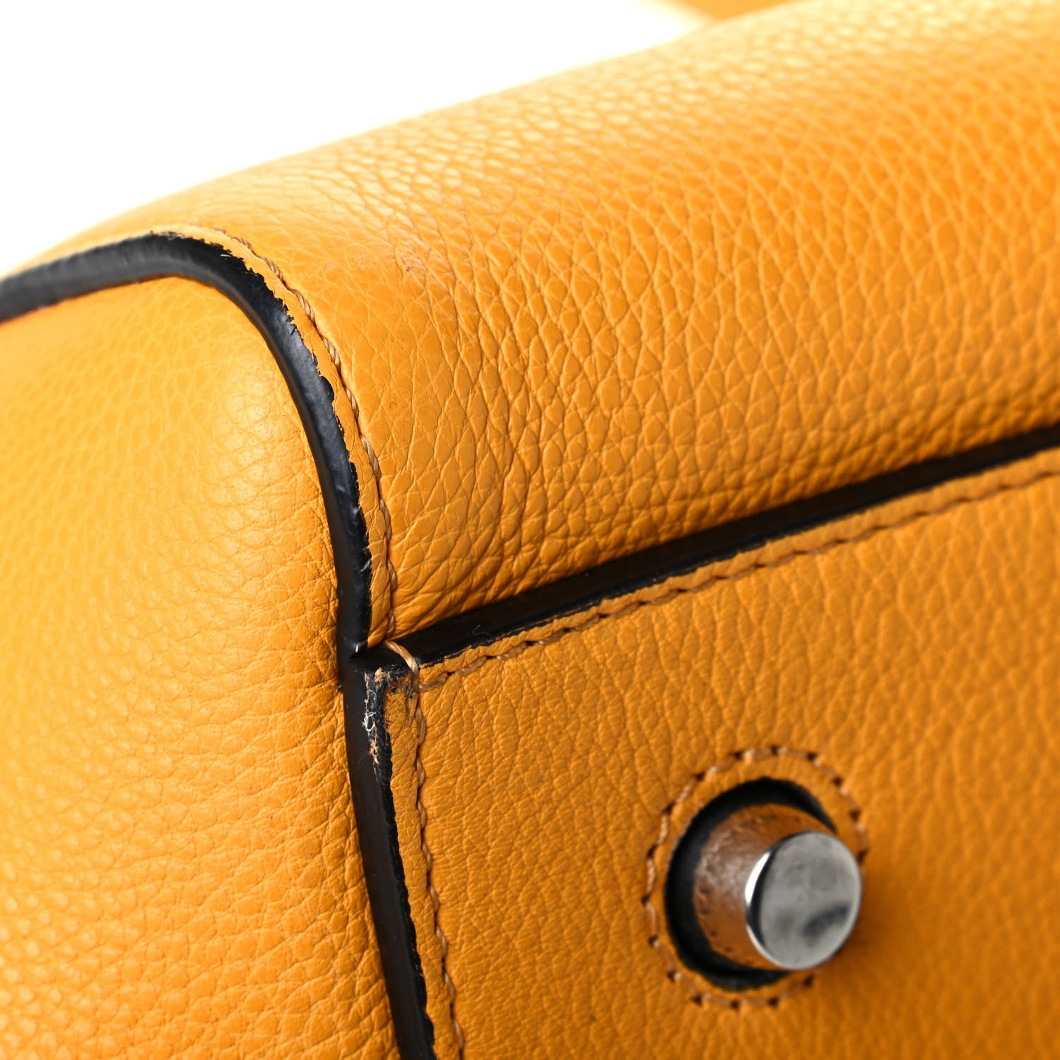 Celine Drummed Calfskin Medium Edge Shoulder Bag Ocre 6 of 8