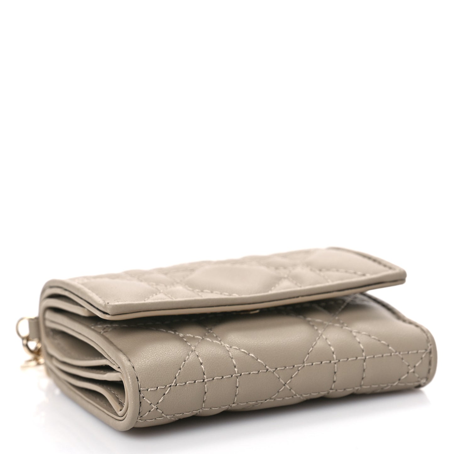 Lambskin Cannage Lady Dior Lotus Wallet Hazelnut