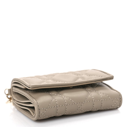 Christian Dior Lambskin Cannage Lady Dior Lotus Wallet Hazelnut 4 of 9