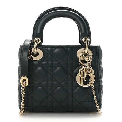 Christian Dior Lambskin Cannage Mini Lady Dior Dark Green 1 of 9