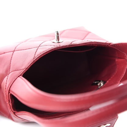 Chanel Lambskin Stitched Top Handle Flap Bag Red 5 of 12