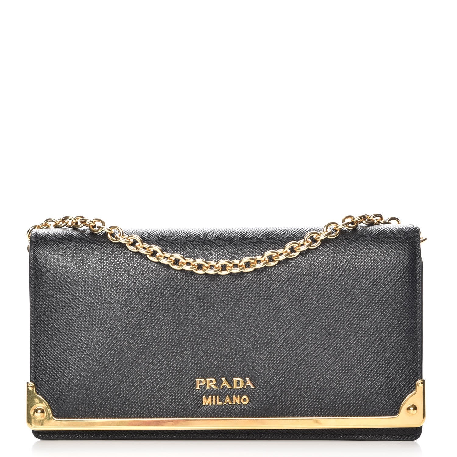 Prada Saffiano Mini Cahier Crossbody Bag Black 1 of 8