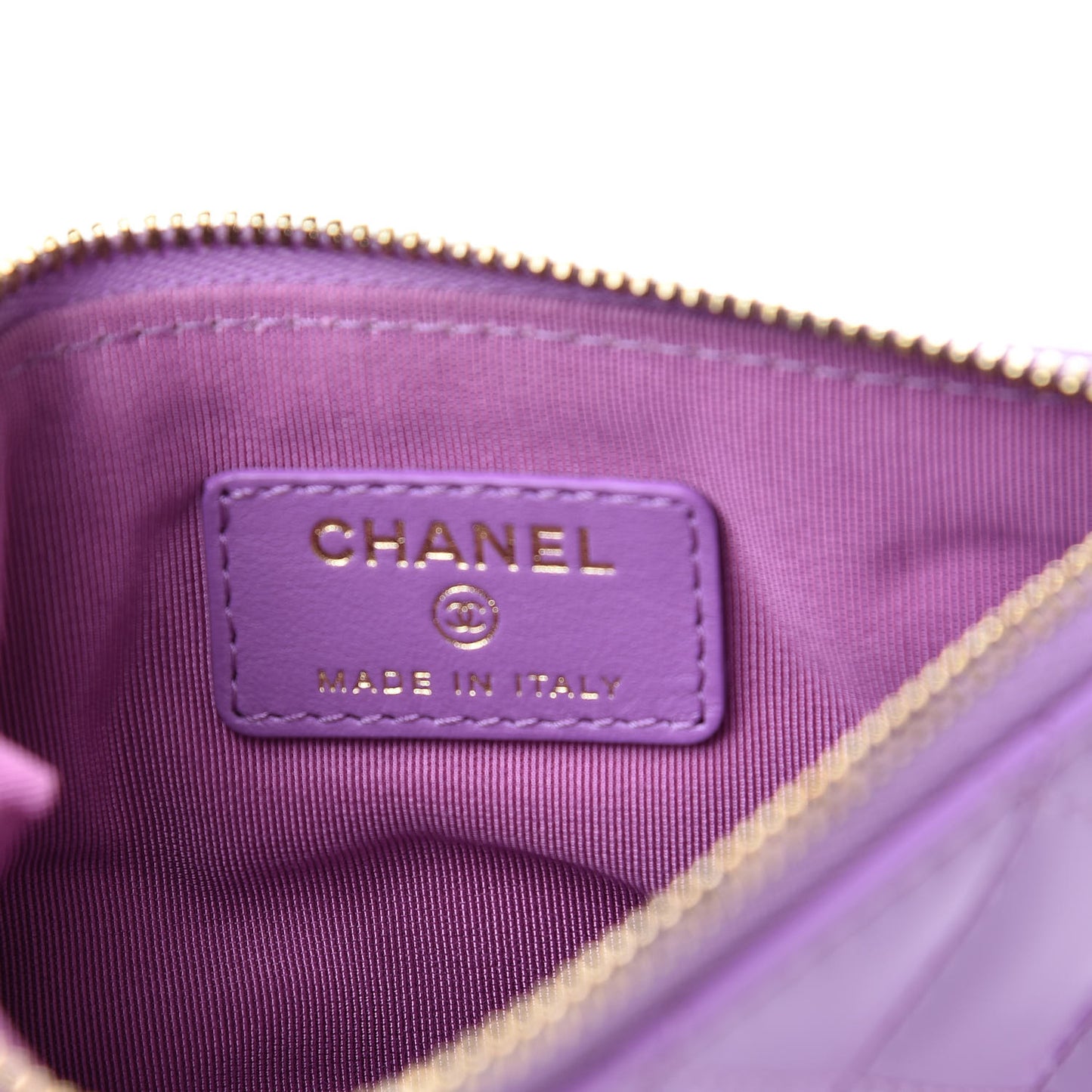 Patent Quilted Small Cosmetic Case Purple