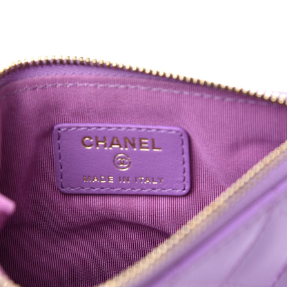 Chanel Patent Quilted Small Cosmetic Case Purple 6 of 8