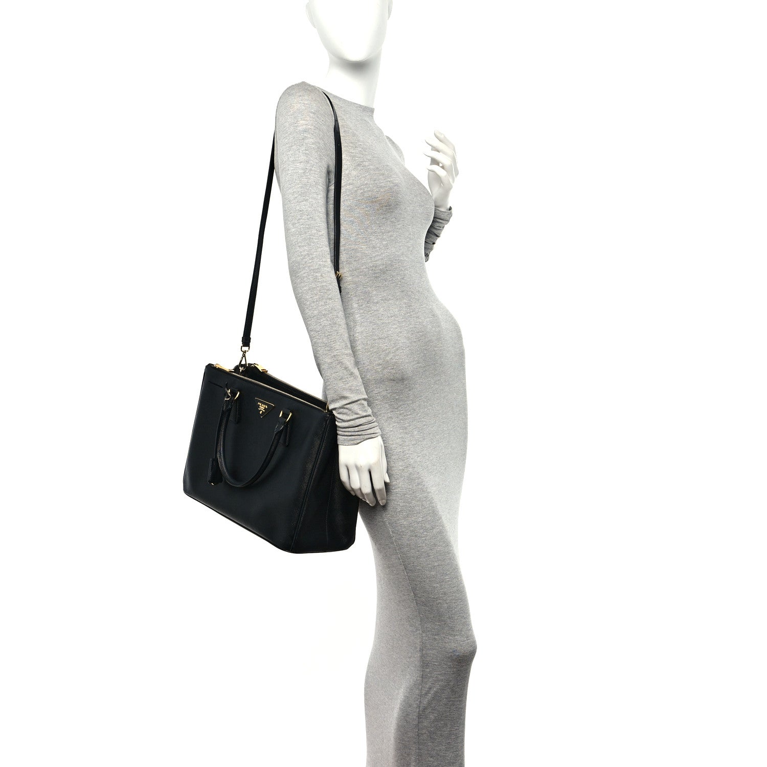 Prada Saffiano Medium Galleria Double Zip Tote Black 2 of 11