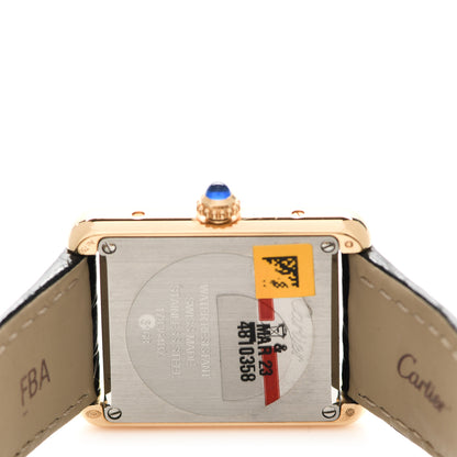 Cartier Stainless Steel 18K Yellow Gold Alligator 24mm Tank Solo Quartz Watch 4 of 8