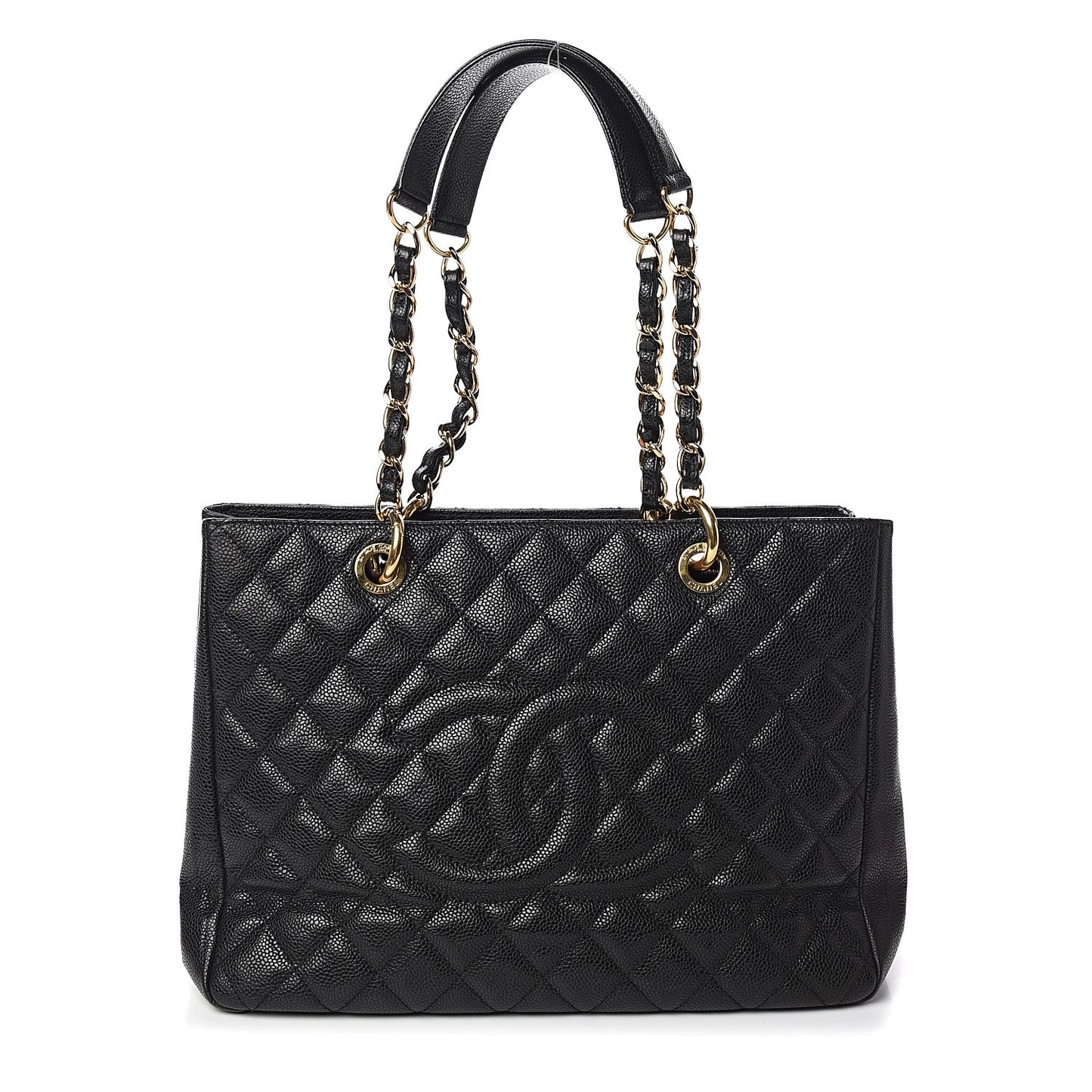Caviar Quilted Grand Shopping Tote GST Black