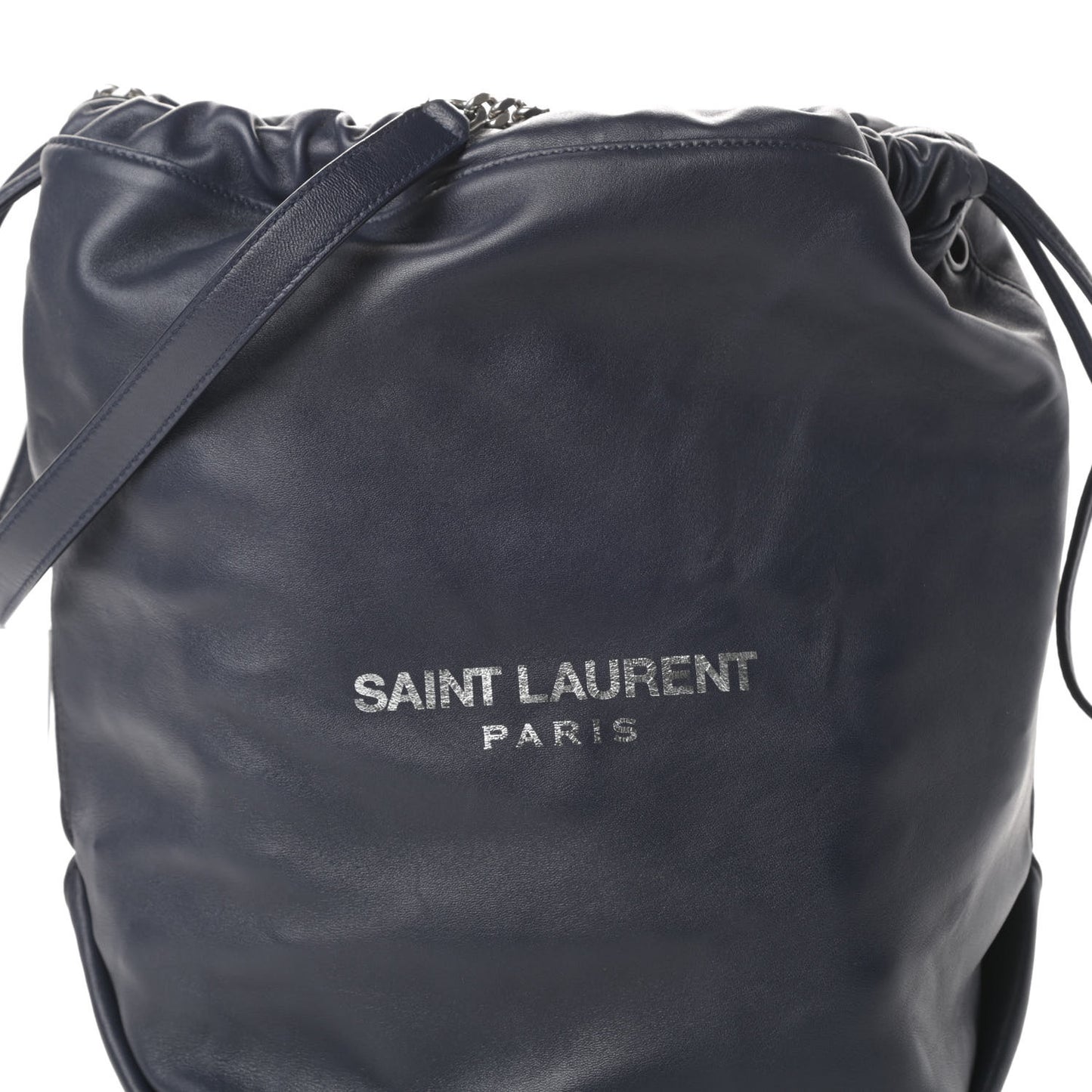 Lambskin Teddy Drawstring Bag Navy