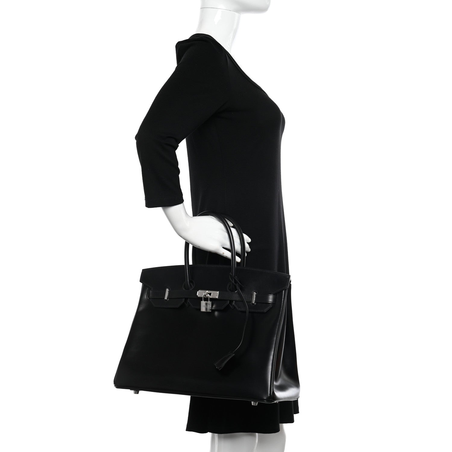 Hermes Box Guilloche Birkin 35 Black 2 of 14