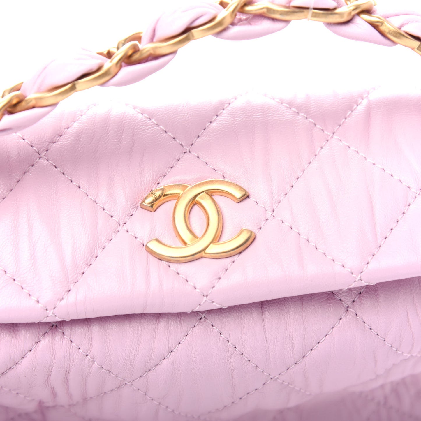 Crumpled Lambskin Quilted Small CC Links Shoulder Bag Pink