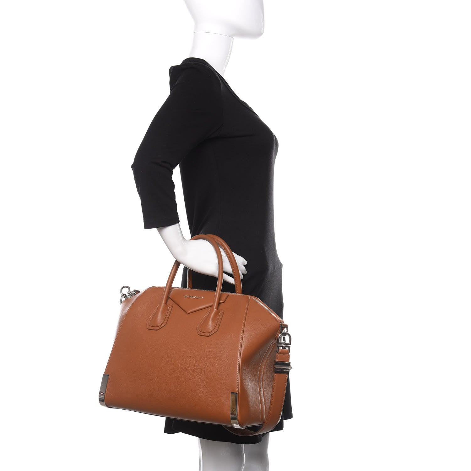 Givenchy Calfskin Metal Corners Medium Antigona Brown 3 of 16