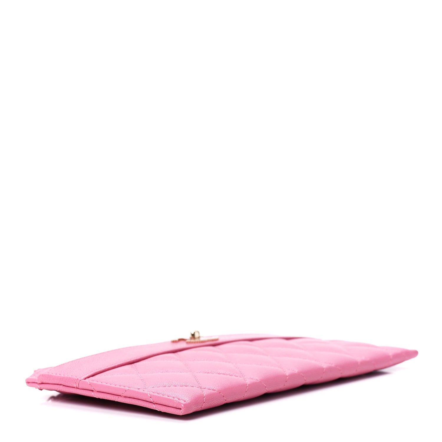 Chanel Sheepskin Quilted Mademoiselle Vintage Zip Pouch Pink 4 of 12