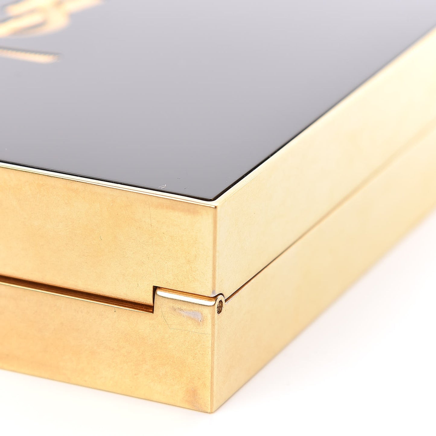 Plexiglass Minaudiere Tuxedo Box Clutch Black