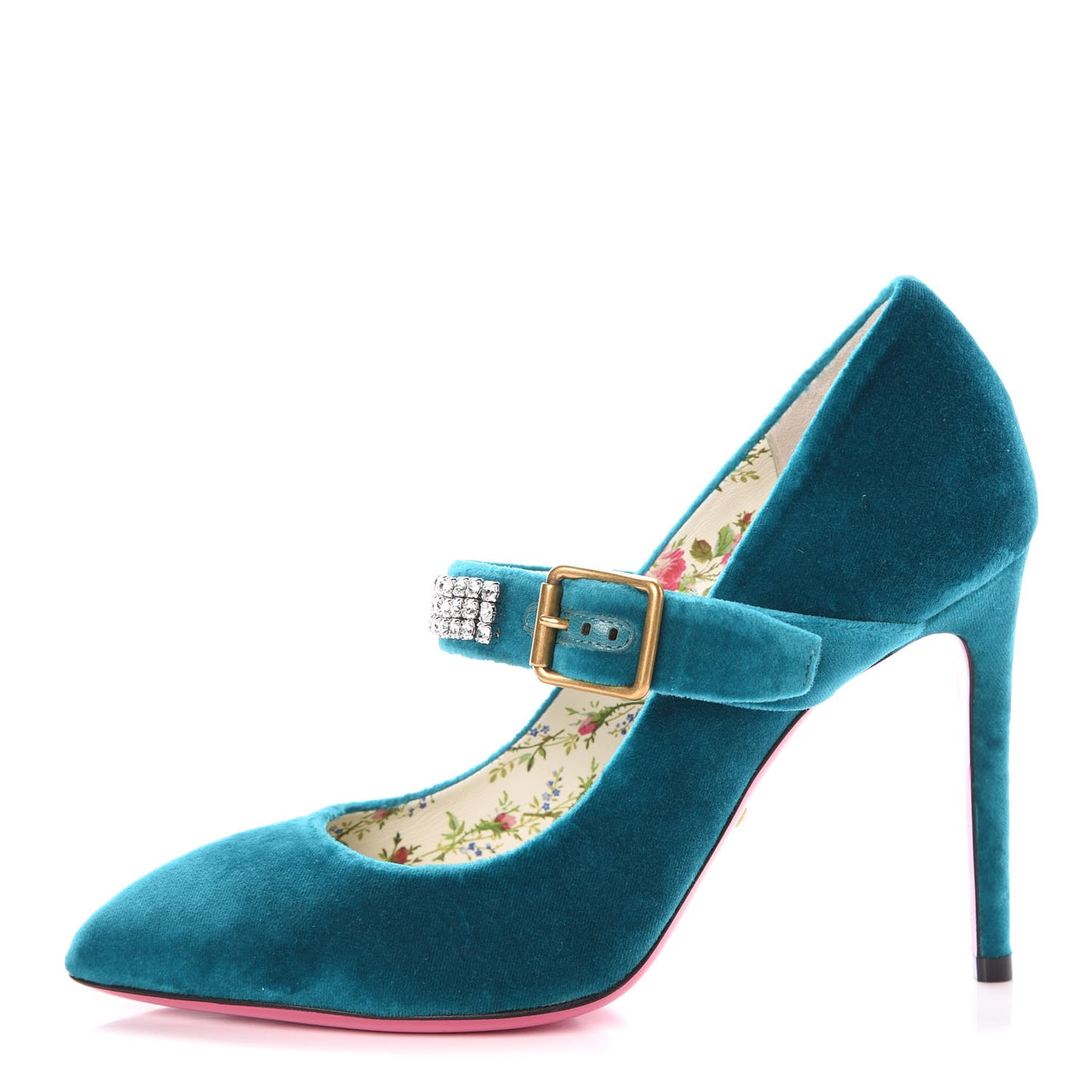 Softy Velvet Malaga Kid Pumps 37.5 Pavone Cyan
