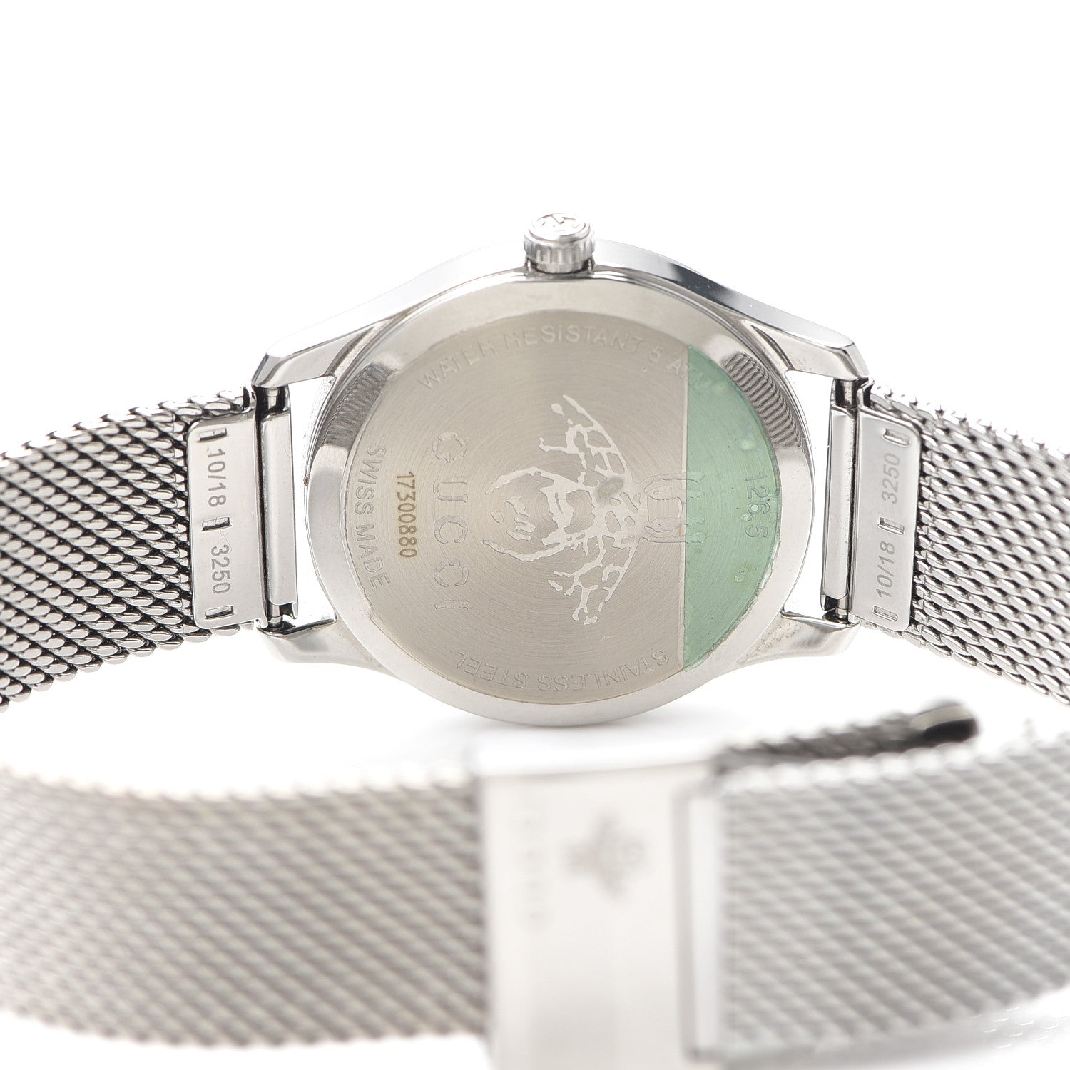 Gucci Stainless Steel Turquoise Mother of Pearl 29mm G-Timeless Charm Quartz Watch 4 of 6