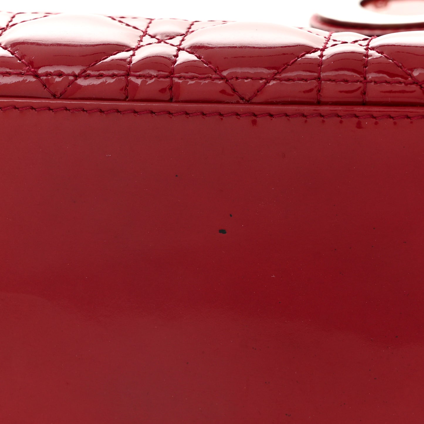 Patent Cannage Medium Lady Dior Red