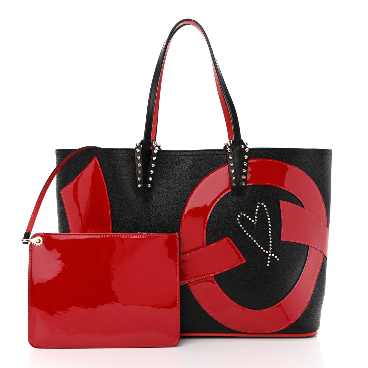 Christian Louboutin Calfskin Cabata Love Empire Paris Tote Black 3 of 12