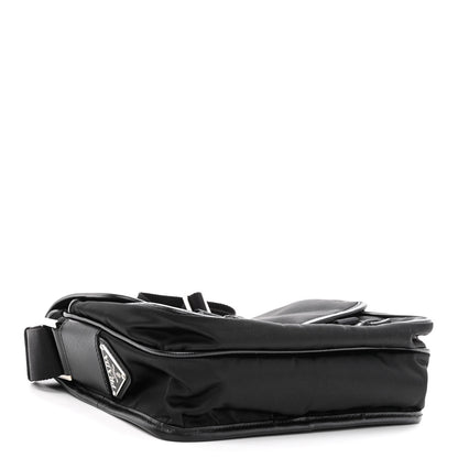 Prada Tessuto Nylon Saffiano Logo Messenger Bag Black 3 of 9