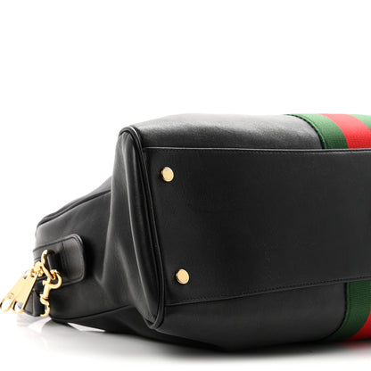 Gucci Calfskin Web Large Borsetto Boston Black 9 of 10