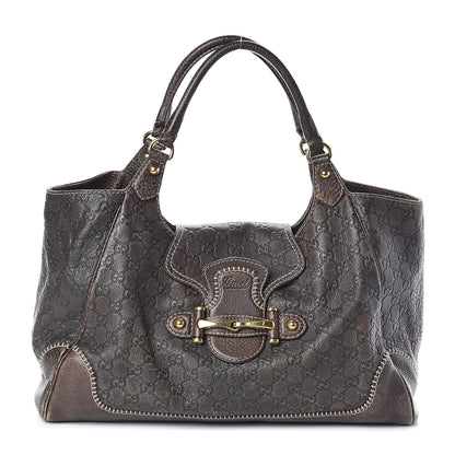Gucci Guccissima Large New Pelham Shoulder Bag Dark Brown 1 of 9