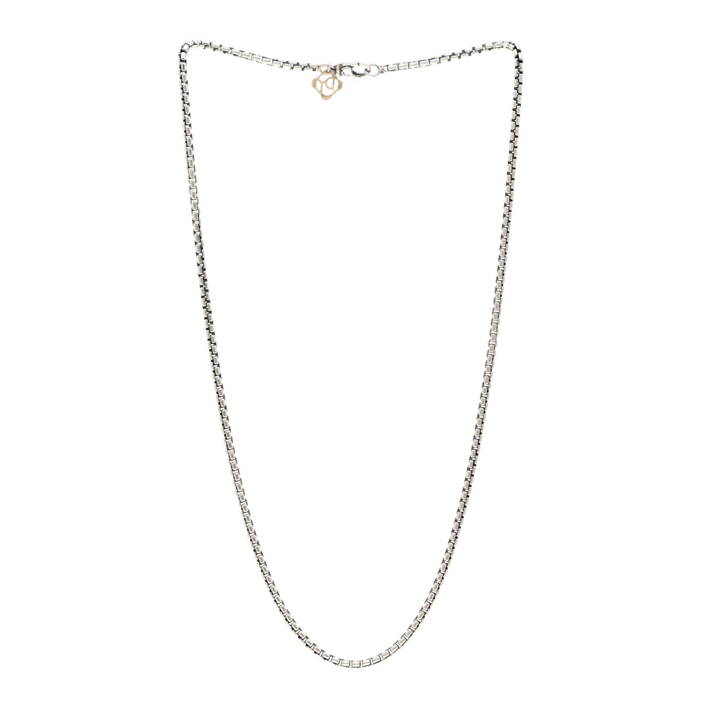 Sterling Silver 14K Yellow Gold 2.7mm Small Box Chain Necklace 18"