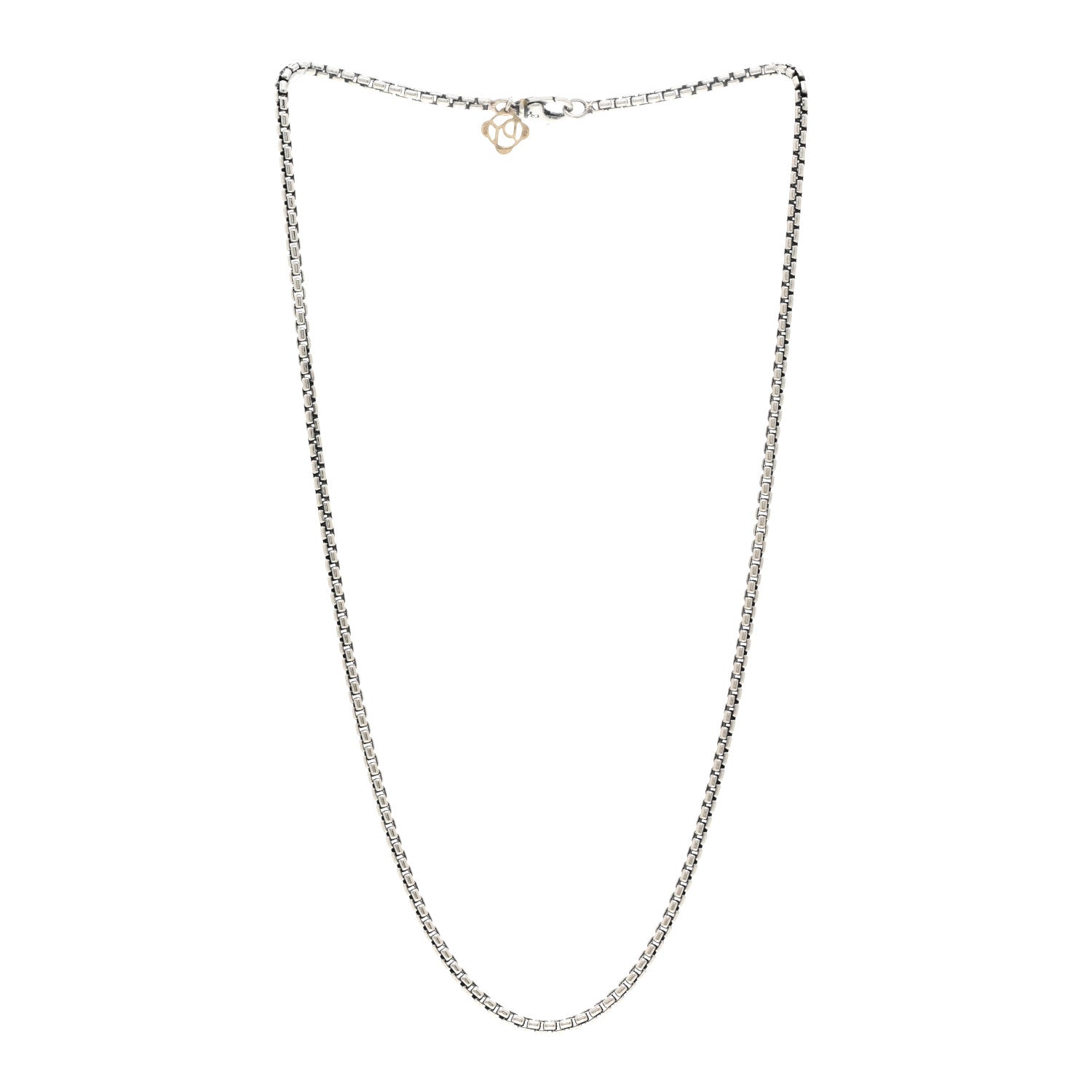 David Yurman Sterling Silver 14K Yellow Gold 2.7mm Small Box Chain Necklace 18" 3 of 4