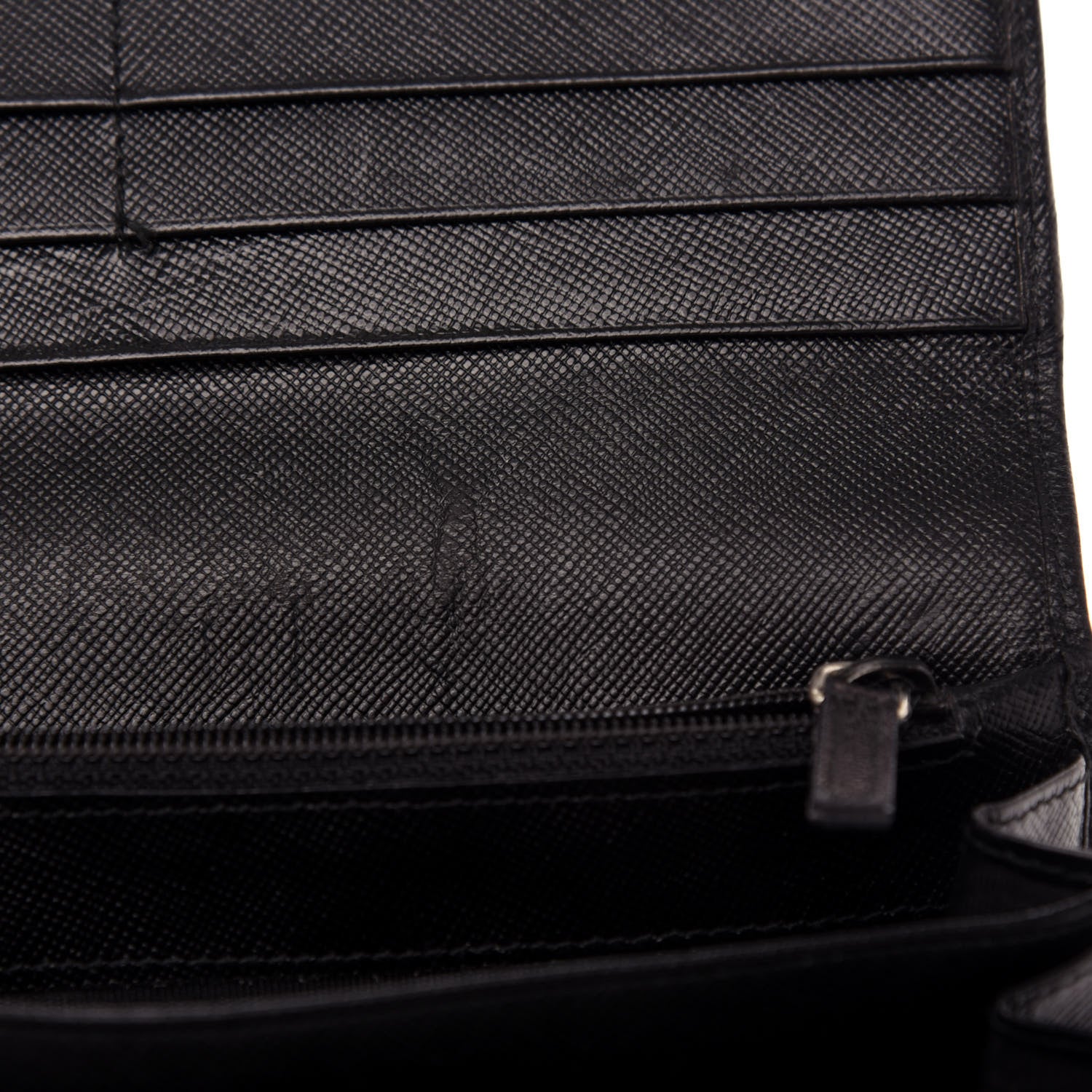 Prada Saffiano Triangle Continental Flap Wallet Black 9 of 10