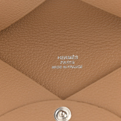 Hermes Evercolor Calvi Card Case Chai 6 of 8
