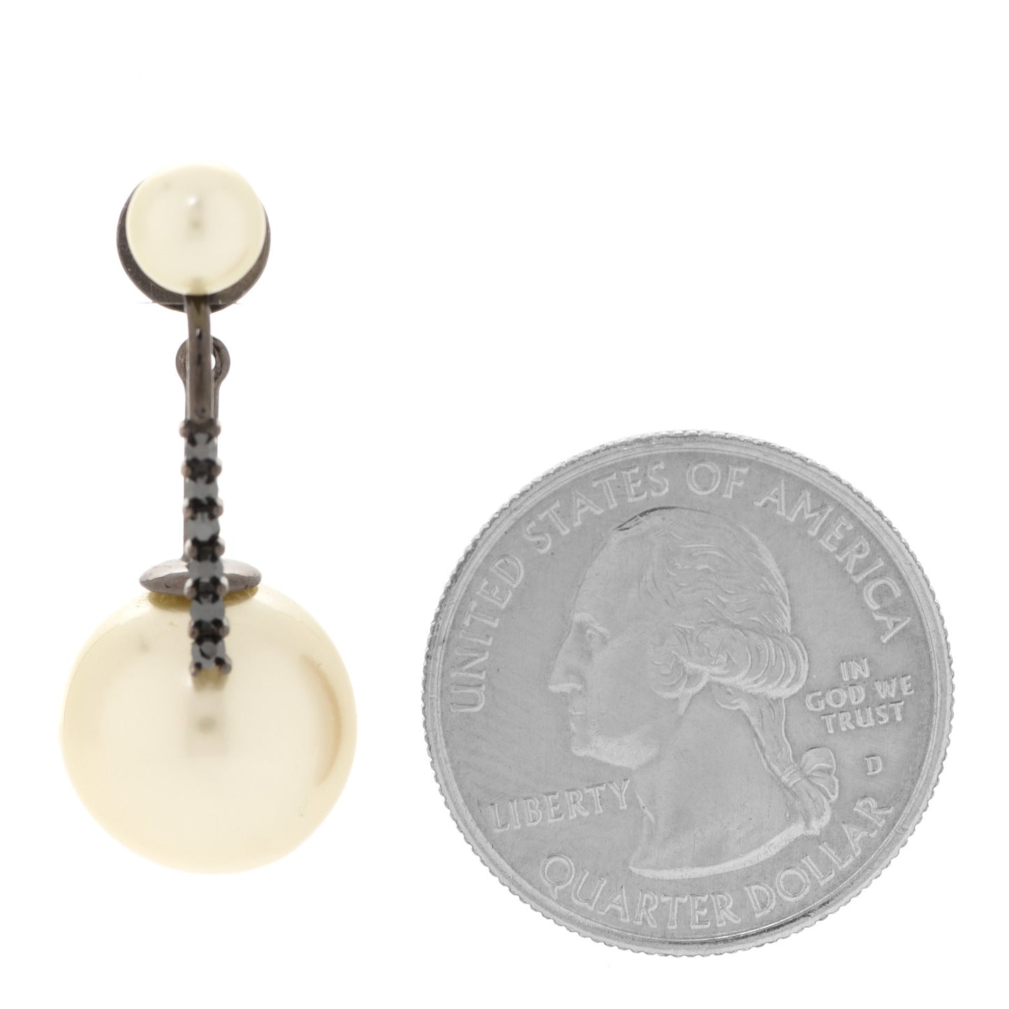 Crystal Pearl My ABCDior I Tribale Earring Black Silver