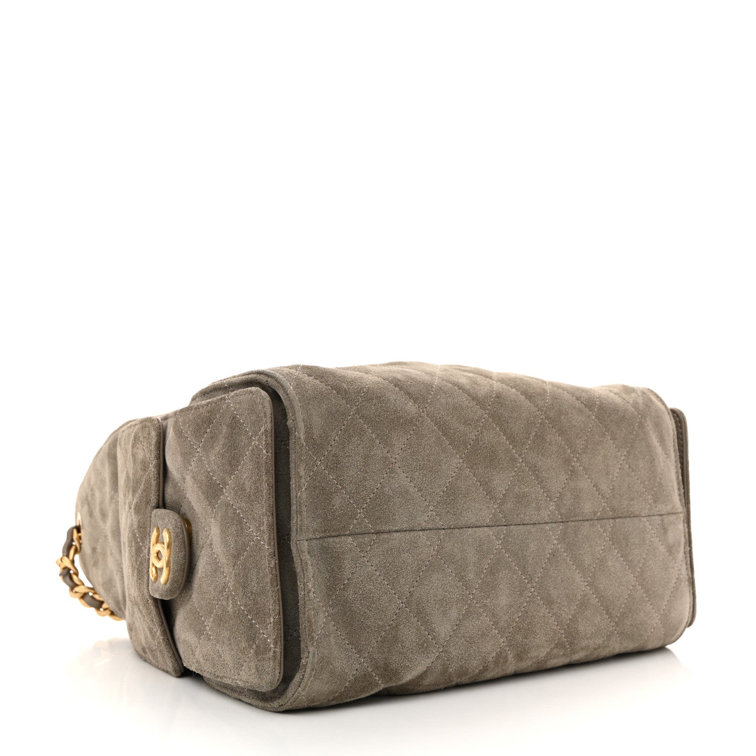 Chanel Suede Quilted Small Chanel 25 Handbag Dark Grey 4 of 12