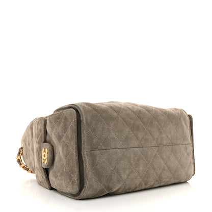 Chanel Suede Quilted Small Chanel 25 Handbag Dark Grey 4 of 12