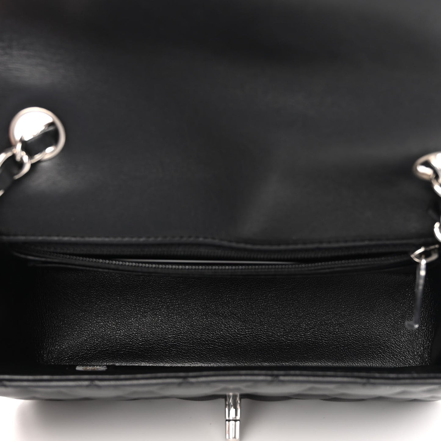 Lambskin Quilted Mini Rectangular Flap Black