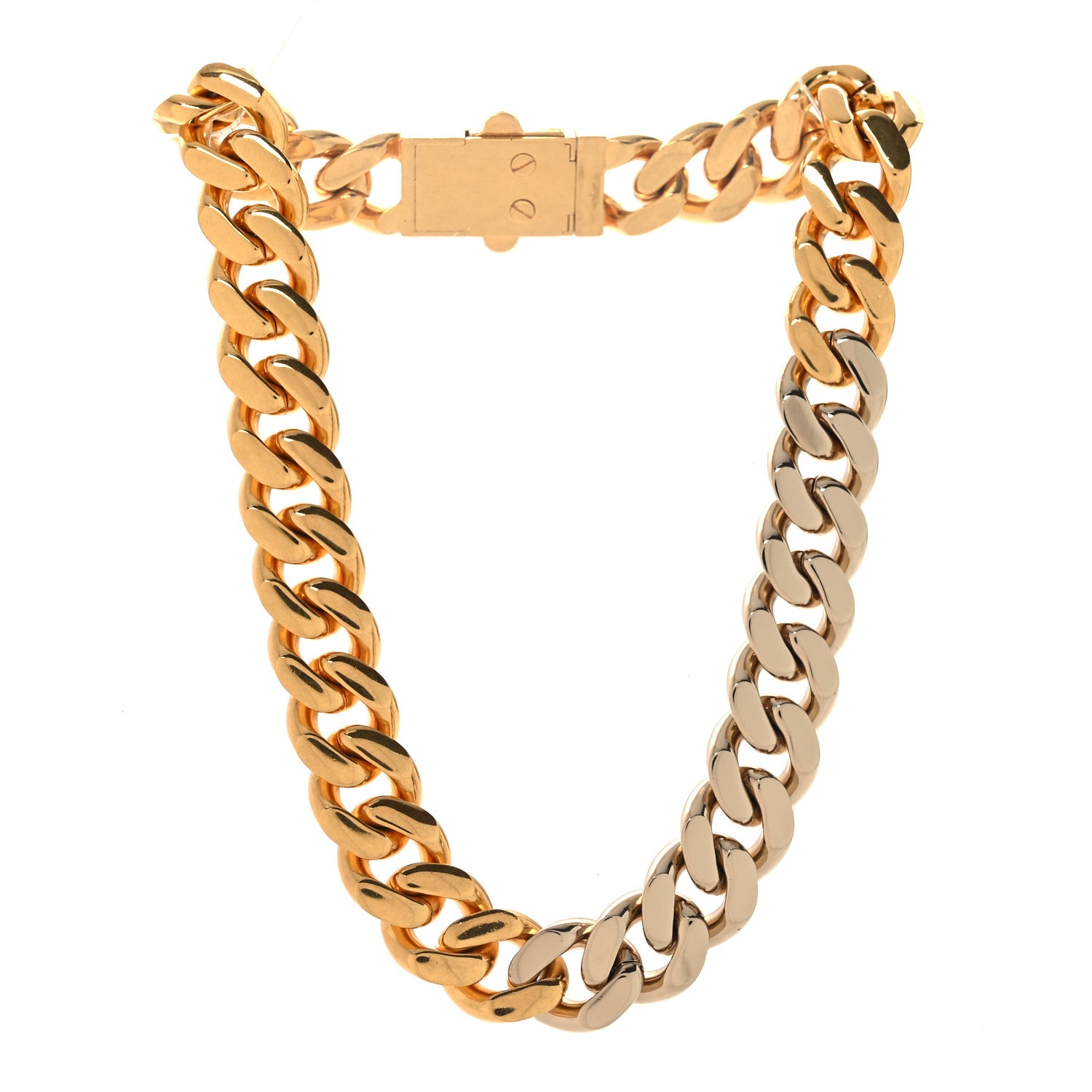 Saint Laurent Metal Curb Chain Necklace Gold Silver 1 of 4