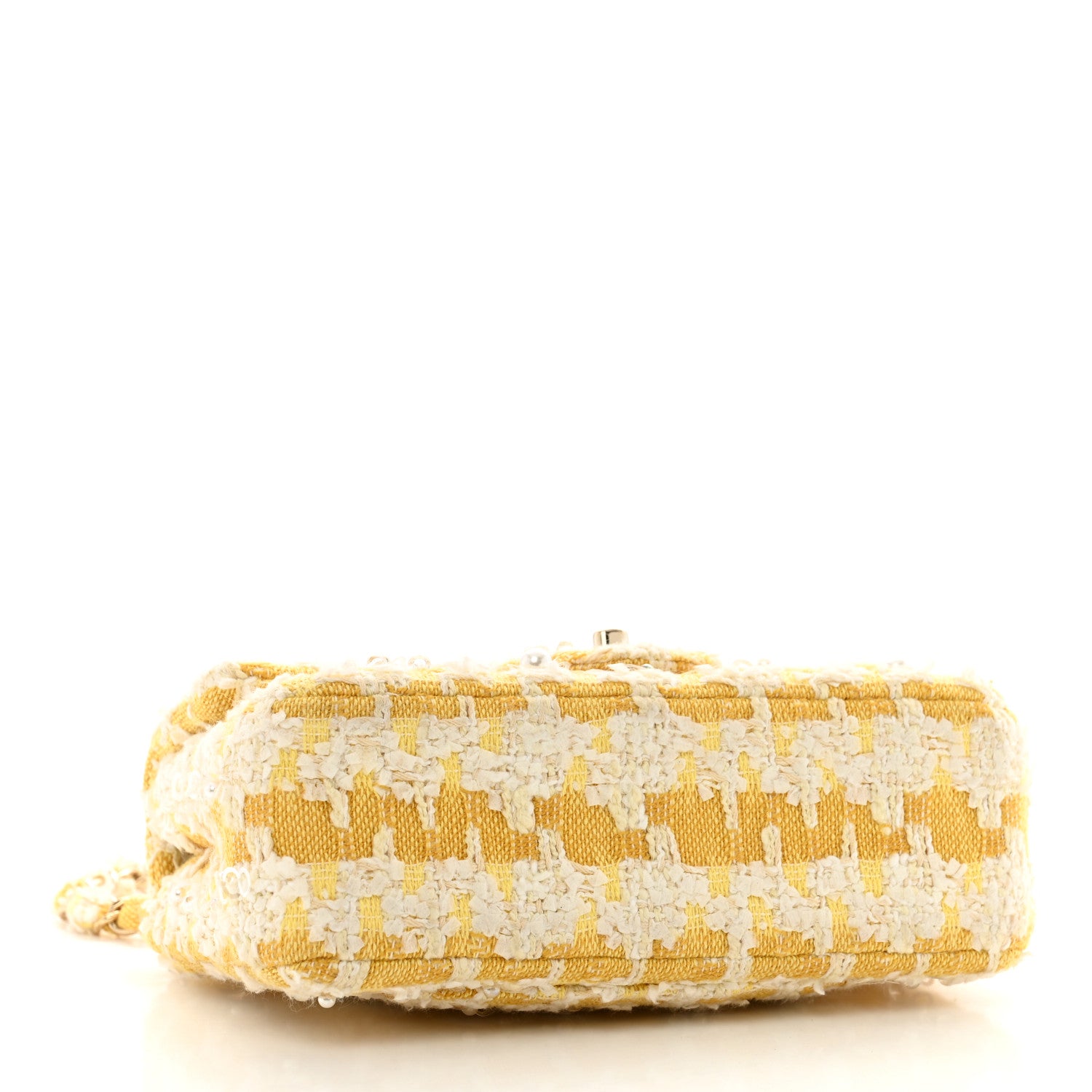 Chanel Tweed Beaded Mini Rectangular Flap Yellow White 4 of 12
